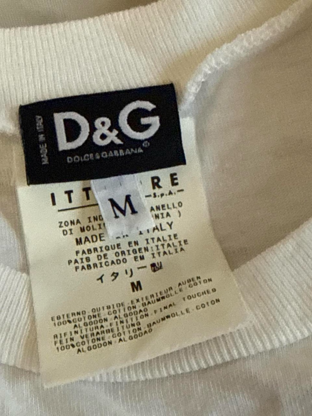 D&G White Logo Tag Crewneck Tee - Picture 3 of 7